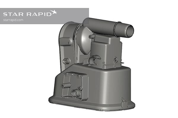 CAD image of finished nedap part, Star Rapid case study