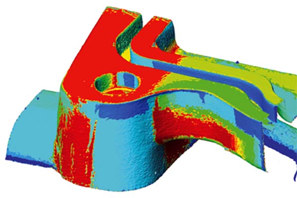 Digital heat map of likely porosity in pressure die casting